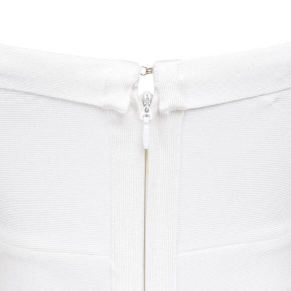 House of CB Fabrizia Bandage Strapless Fluted-Hem Dress in Black - Picture 9 of 10